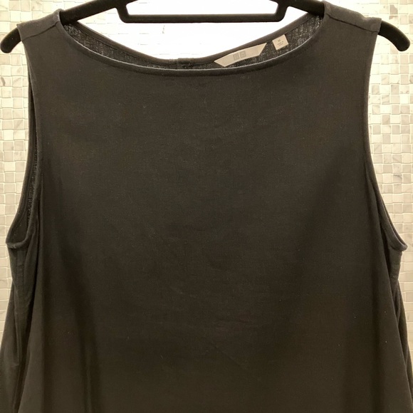Uniqlo black linen maxi dress M quiet luxury - Picture 7 of 7